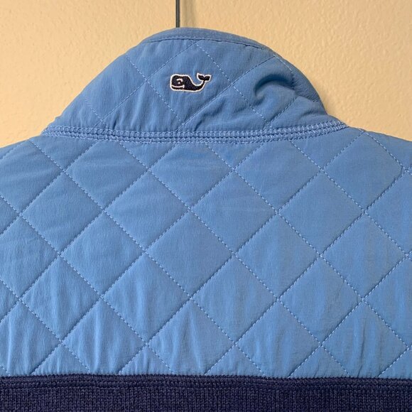 VINEYARD VINES Full Zip Fleece Jacket Girls 14 L Girl Blue Quilted Winter Large - Picture 9 of 10